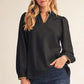 Shift Long Sleeve Embroidered Scallop Edge Top