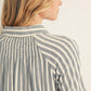 Fracture Button Down Textured Stripe Top