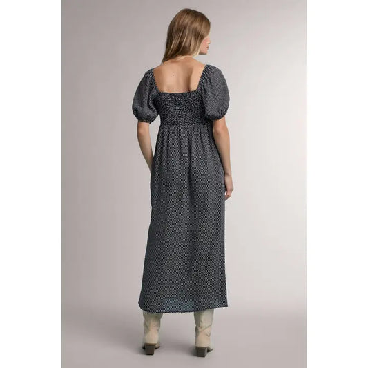 Camila Square Neck Maxi Polka Dot Dress