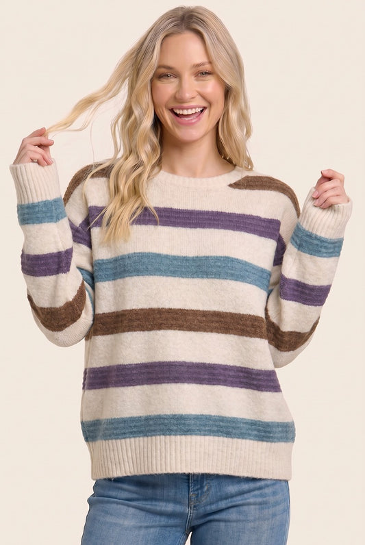 Aspen Textured Stripe Long Sleeve