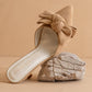 The Jane | Sand Pointed Toe Bow Accent Spring Kitten Heel