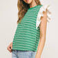 Bardstown Mixed Media Stripe Top-stitch Knit Top