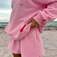 Lottie Shorts Pink Embroidered Sweat Shorts