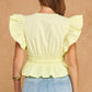 Midway Flutter Sleeve Peplum Poplin Top