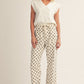 Concrete Drawstring Waist Polka Dot Barrel Pants