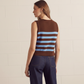 Dark Brown Striped Vest - Back