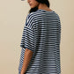 Evelynn Tee Short Sleeve Round Neck Oversized Stripe T-Shirt