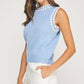 Winchester Embroidered Sleeveless Knit Tank Top