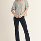 Fracture Button Down Textured Stripe Top