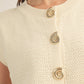 Big Shell Button Detail Sweater Vest