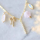 Rose Quartz Opalite Bow Charm Necklace