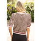 Sonic Stripe Band Detail Floral Eyelet Top