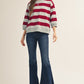 Conviction V-notched Bold Stripe Casual Top