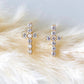 CZ Cross Stud Earrings