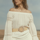 Embossed Gold Buckle Raffia Stretch Belt