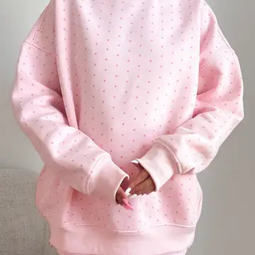 Langston Sweatshirt Light Pink Polka Dot Sweatshirt