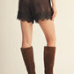 Nora Satin Shorts with Lace Trim