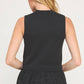 Richmond Lace Contrast Mock Neck Sleeveless Knit Top