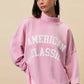 Oversized Reversible "American Classic" Mock Neck Sweatshirt