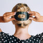 Black Polka Dot Party Large Flat Round Hair Clip