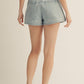 Tara Drawstring Waist Flare Denim Shorts
