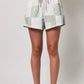 Tessa Shorts Patch Work Printed Sweat Shorts with Drawstring