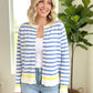 Elizabeth Button Down Striped Cardigan