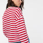Flawless Contrast Stripe Relaxed Crop Knit Top