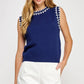 Winchester Embroidered Sleeveless Knit Tank Top