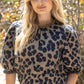 Hadley Fringe Detail Textured Animal Print Top