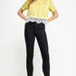 Hopins Lace Trim Short Sleeve Satin Tee Top