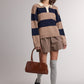 Message Colorblock Stripe Collared Sweater