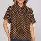 Rally Puff Sleeve Woven Polka Dot Top With Bow