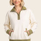 Myra Mock Neck Half Zip Color Blocked Sweatshirt