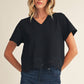 Fuse Lace Patch Hem Detail Solid Top