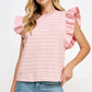 Bardstown Mixed Media Stripe Top-stitch Knit Top