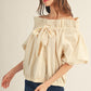 Lasting Drawstring Neckline Solid Woven Top