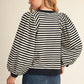 St. Charles Long Puff Sleeve Stripe Top