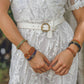 Round Brass Buckle Suede/Genuine Leather Belt｜Minimalist