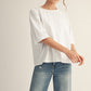 Peggy Drop Shoulder Mineral Washed Loose Fit Top