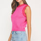 Winchester Embroidered Sleeveless Knit Tank Top