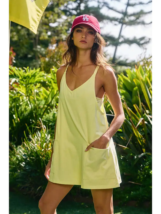 Sport Washed Sporty Mini Dress W Built in Romper Lining