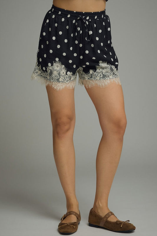 Grafton Polka Dot Lace Trim Shorts