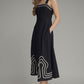 Hood Solid Square Neck Midi Dress