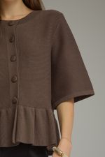 Ella Solid Short Sleeve Knit Cardigan