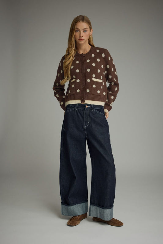 Strength Polka Dot Cardigan Sweater