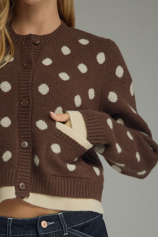 Strength Polka Dot Cardigan Sweater