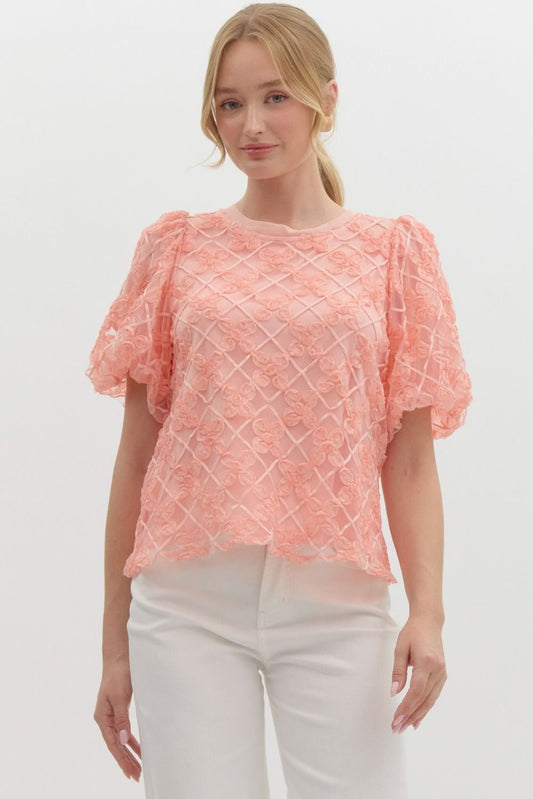 Lebanon Solid 3D Embroidered Blouse
