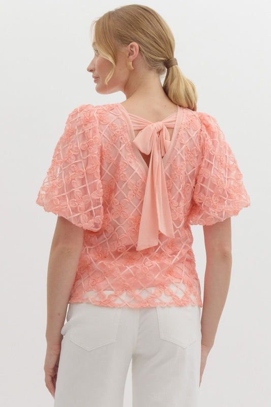 Lebanon Solid 3D Embroidered Blouse