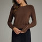 Ashland Solid Long Sleeve Top with Detailed Cuff